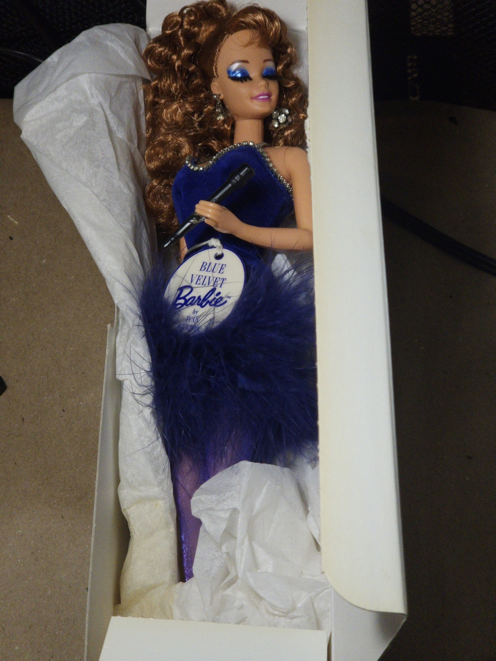 MIB Vintage 1995 Blue Velvet Barbie Doll Ivan Burton Redhead Rare Variant